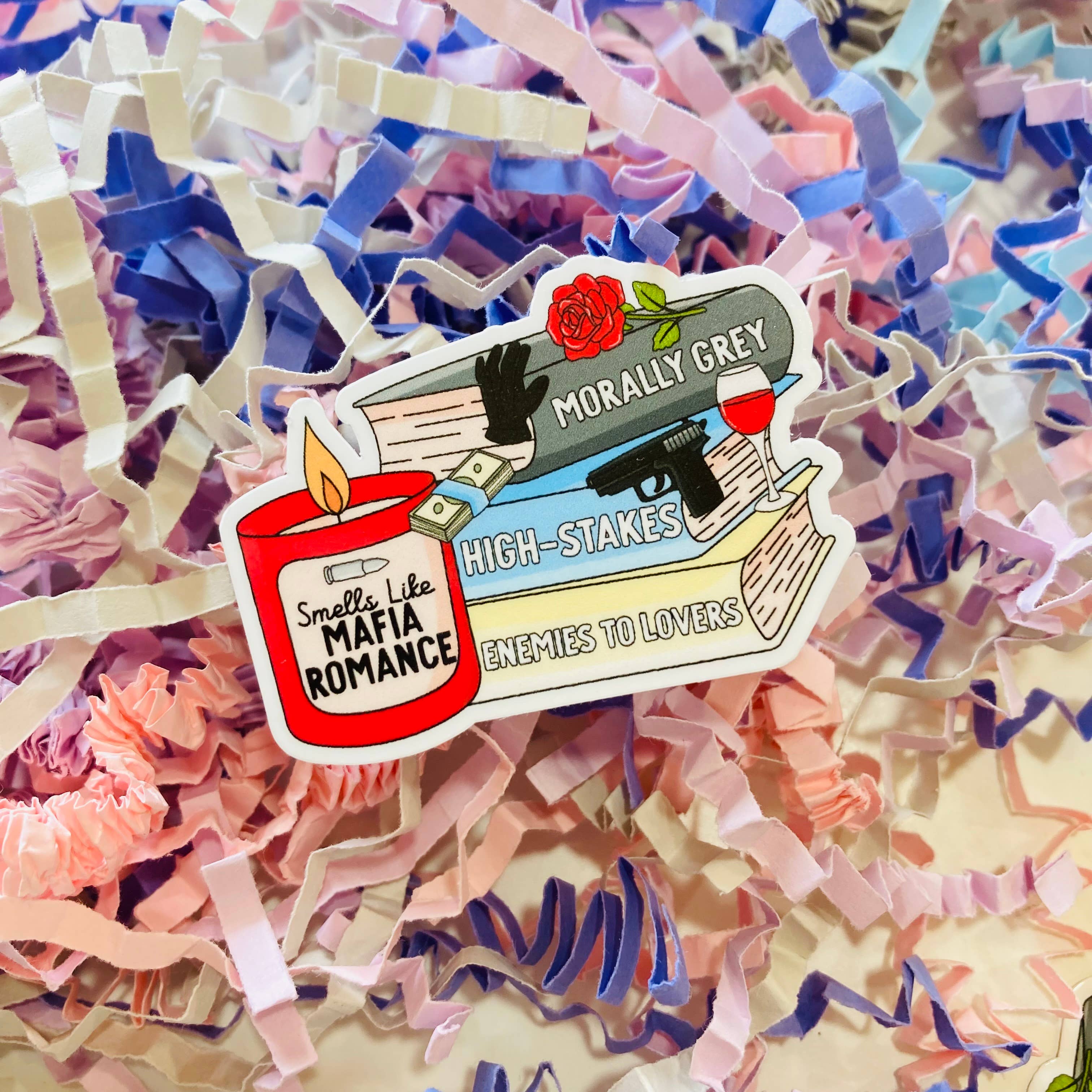 Chapter & Ink - Wholesale Sticker - Smells like Mafia Romance Die Cut sticker1