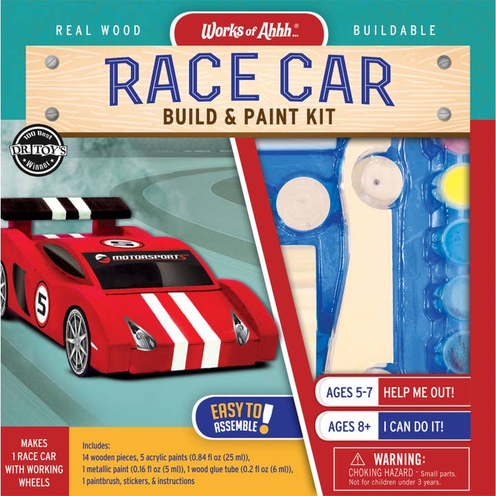Masterpieces Puzzles - Wholesale DIY Craft Kit - Kids - Race Car Build & Paint Kit