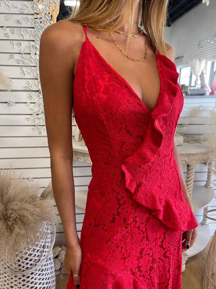 Genavieve The Label – Großhandel Kleid – Damen – Rote Spitze, Tango Abendkleid0