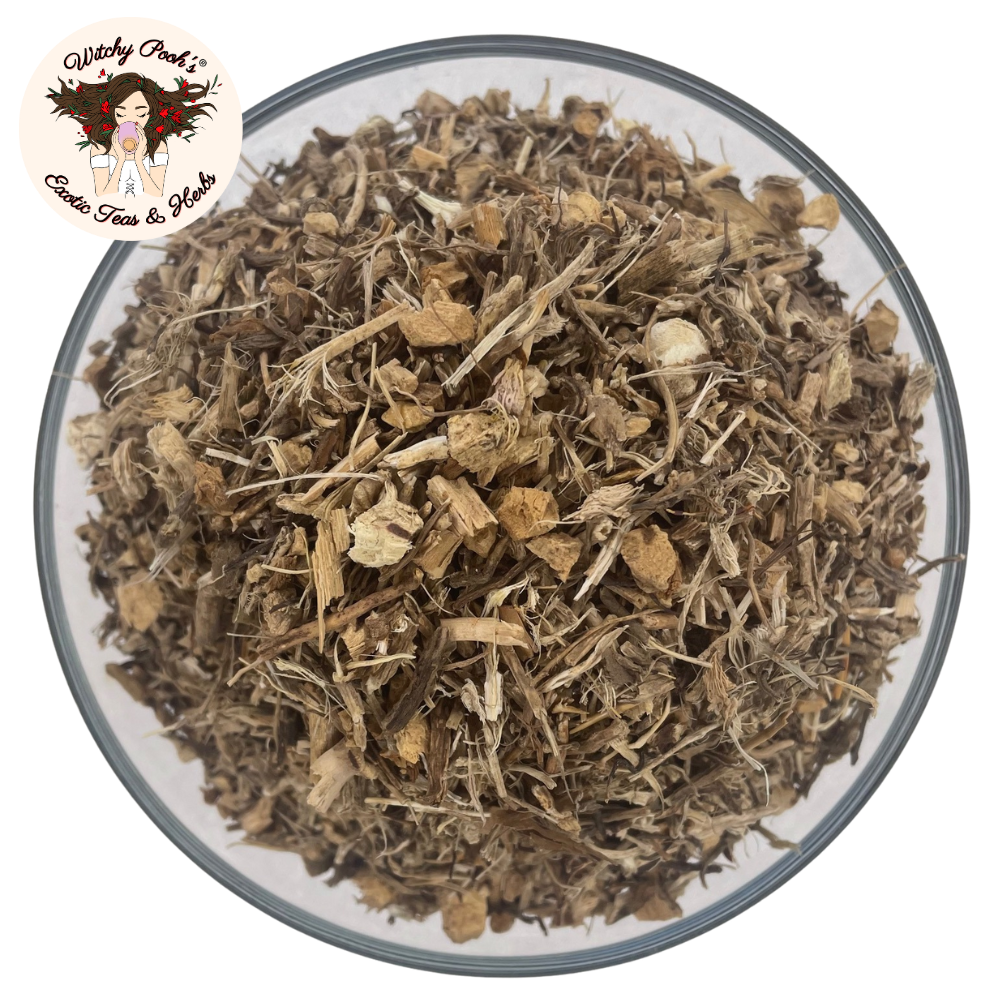 Witchy Pooh's Exotic Teas & Herbs – Engroshandel Løs te – Witchy Poohs Butcher's Broom Te, skåret og sigtet rod8
