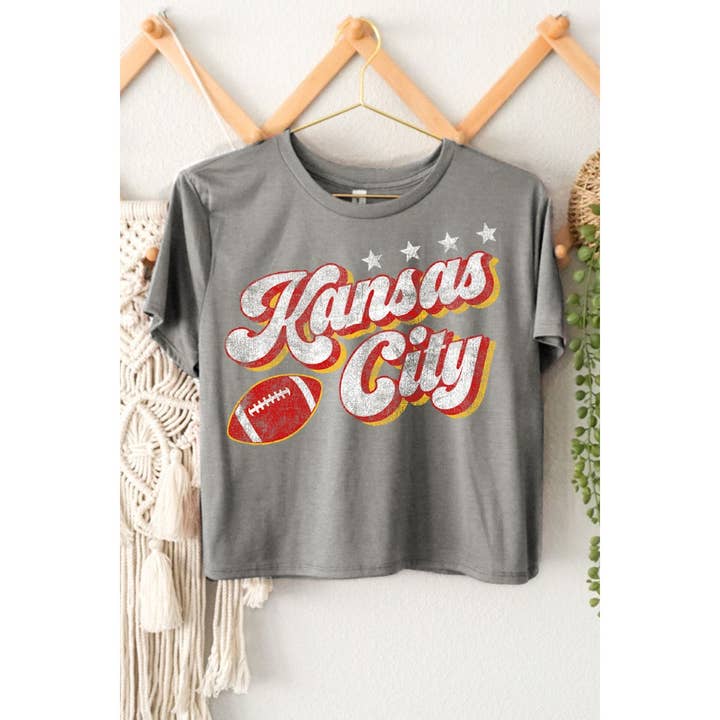 KANSAS CITY GRAPHIC CROP TOP for wholesale by HRTandLUV