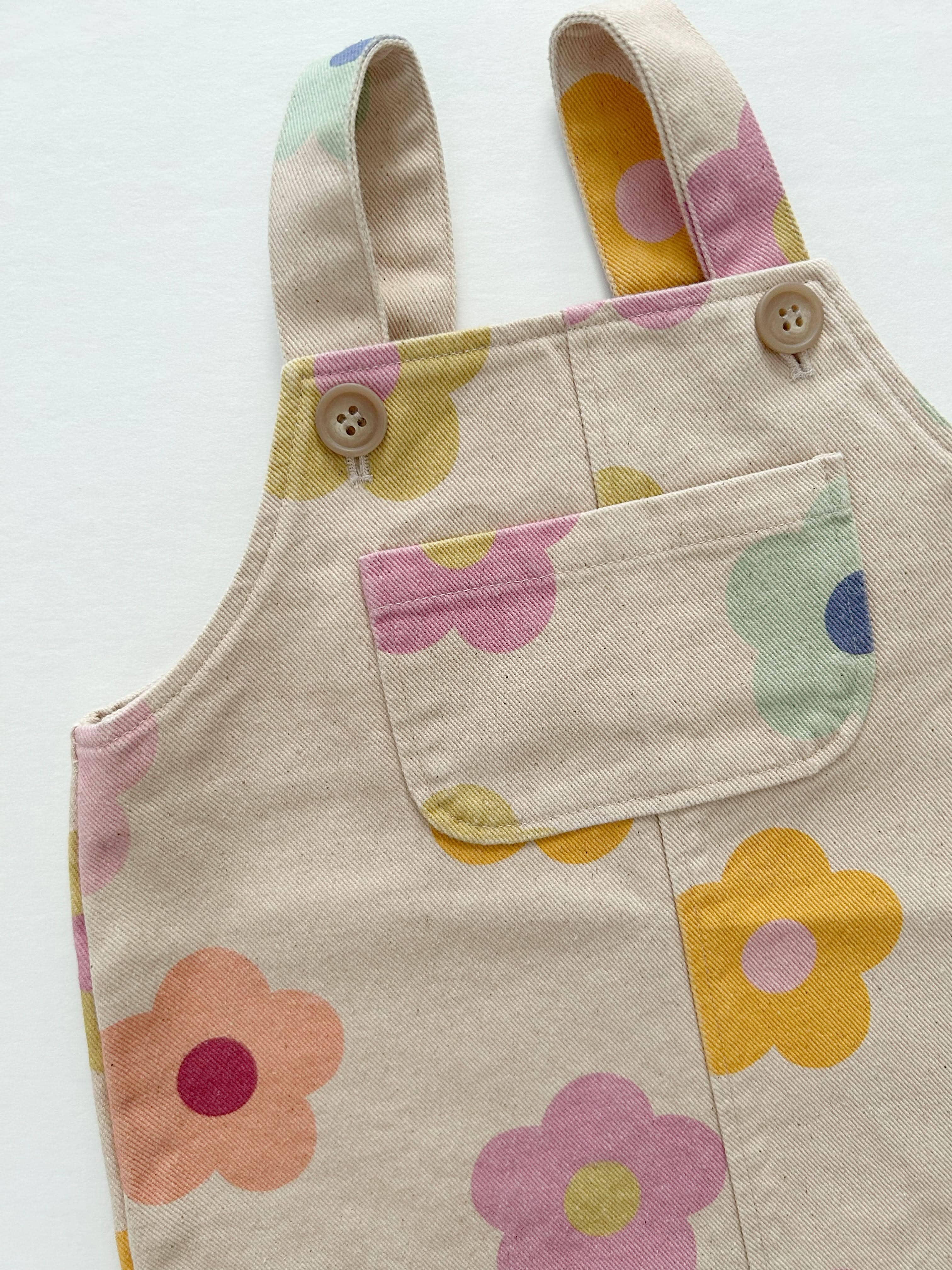 At Noon - Wholesale Overalls - Kids - [At Noon Original Design] Toddler Kangaroo Pocket Printed Denim Skirtall (6m-8y)- 2Colors10