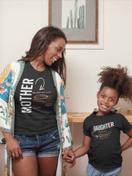 Black Mother logo 2.0 matching family t-shirt for wholesale on Faire2