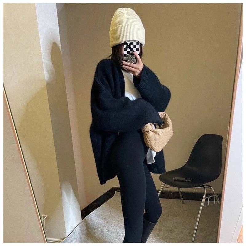 UZ Wholesale Store - Vendita all'ingrosso Cardigan - Donna - Cardigan maglione lavorato a maglia tinta unita versatile3