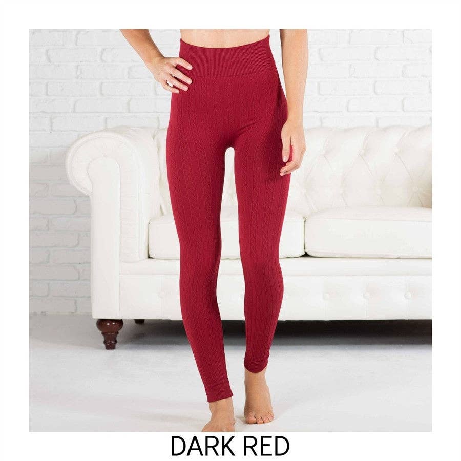 Truly Contagious - Venta al por mayor Leggings modernos - Mujer - Leggings forrados en forro polar de punto trenzado (TX200)3