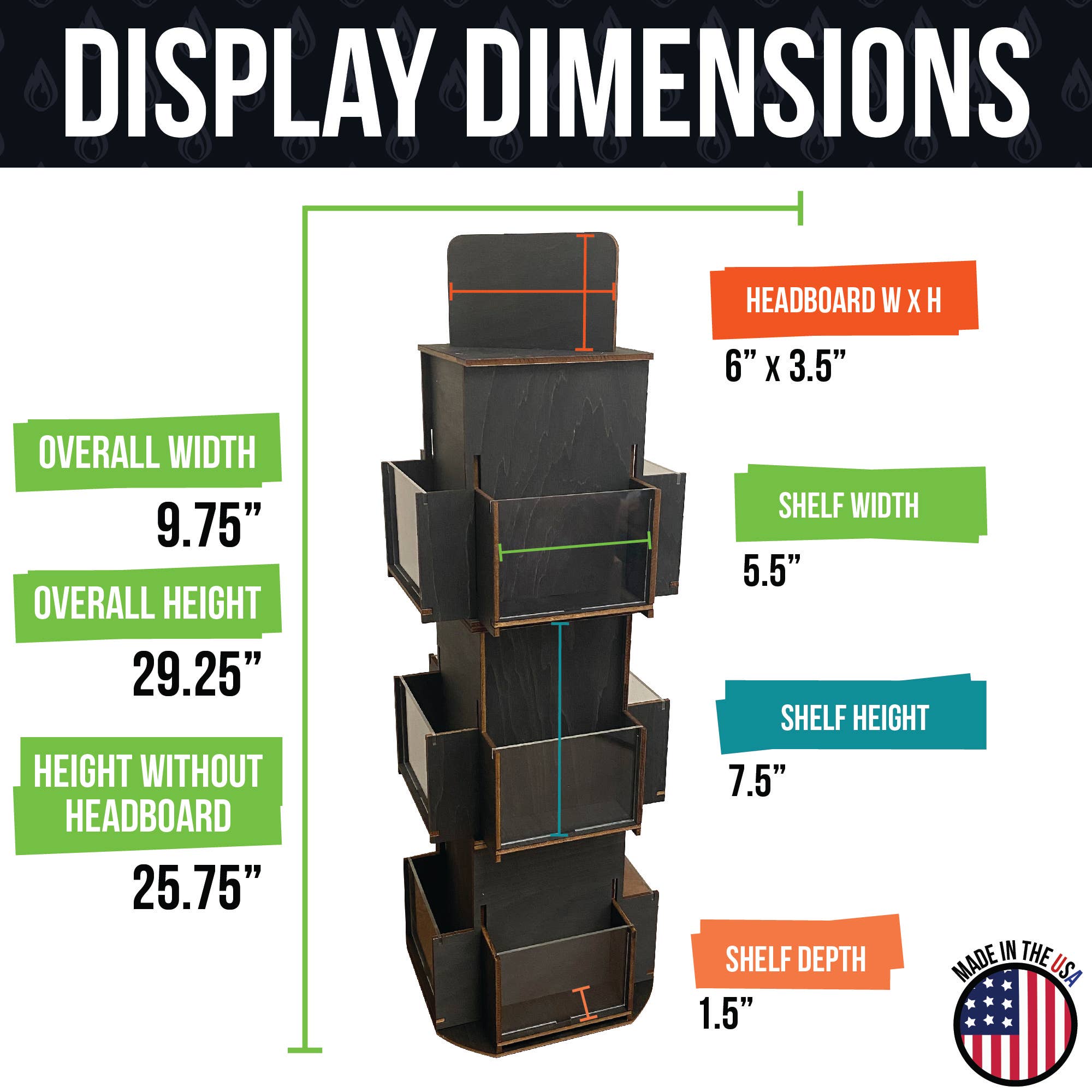 Torched Displays – wholesale Retailer display stand/case – Rotating Greeting Card Display Stand - 3 Tier1
