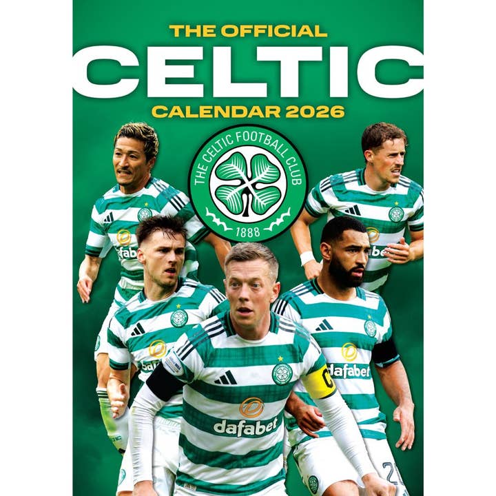 CELTIC FC 2026 A3 CALENDAR for wholesale by Danilo Promotions Ltd