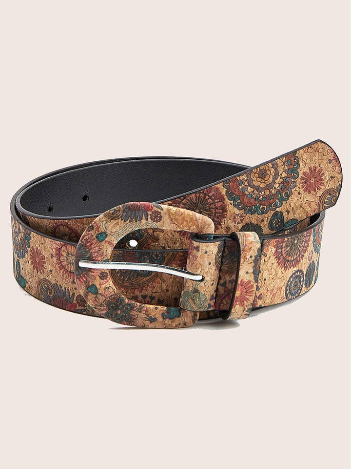 Western Floral Print Faux Leather Waist Belt for wholesale by 1 the Woman