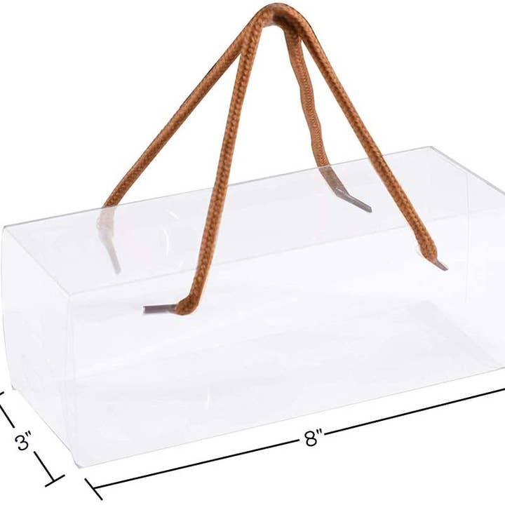 Hammont - Wholesale Party Favor Bag/Box - Clear Pet Plastic Storage Boxes With String 8 Pack 8"X3"X3"
