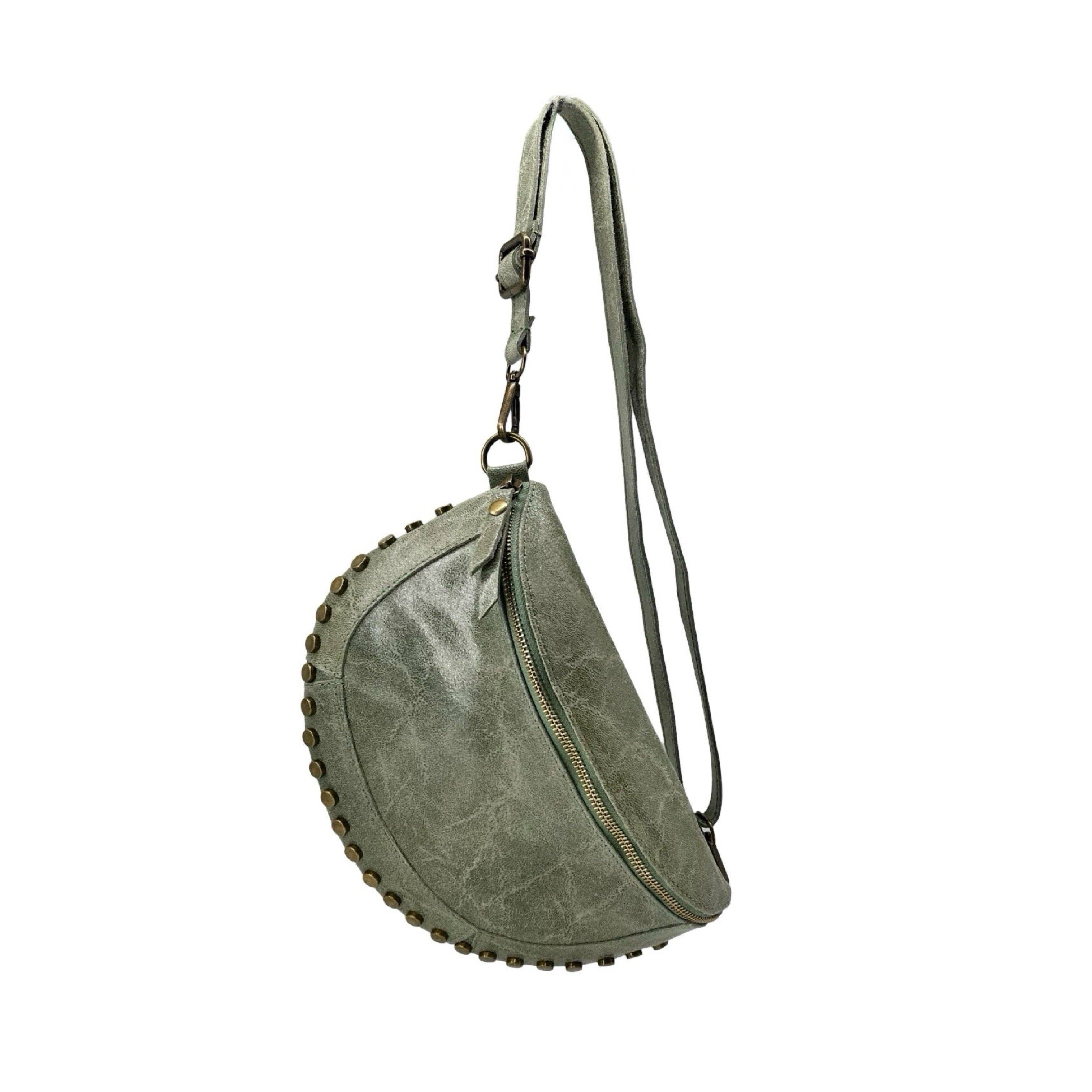 Louisa lee - Vente Sac ceinture – femme - SAC BANANE CUIR BROSSE CLOUTE0