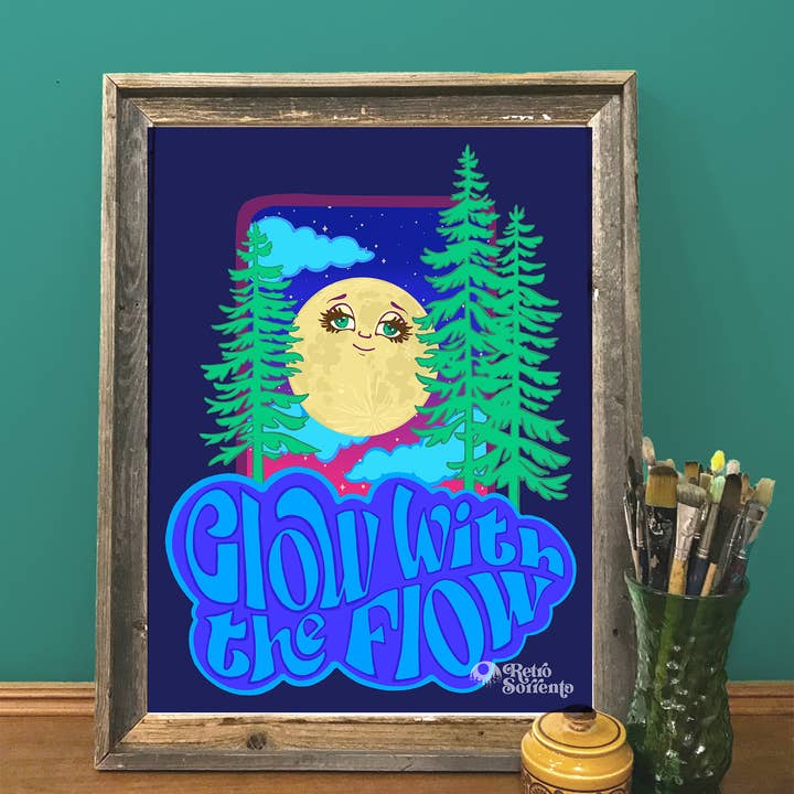 Glow with the Flow Illustrated Print for wholesale by Retro Sorrento
