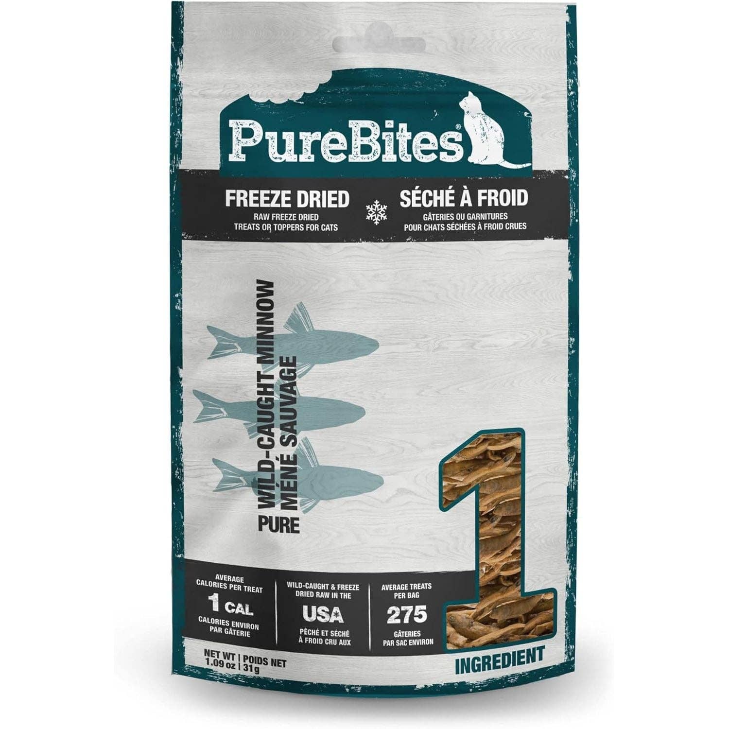 Elite Pet Distributors – wholesale Godis för husdjur – Katt – PureBites Minnows Frystorkade Godbitar för Katter 1,09 Ounce0