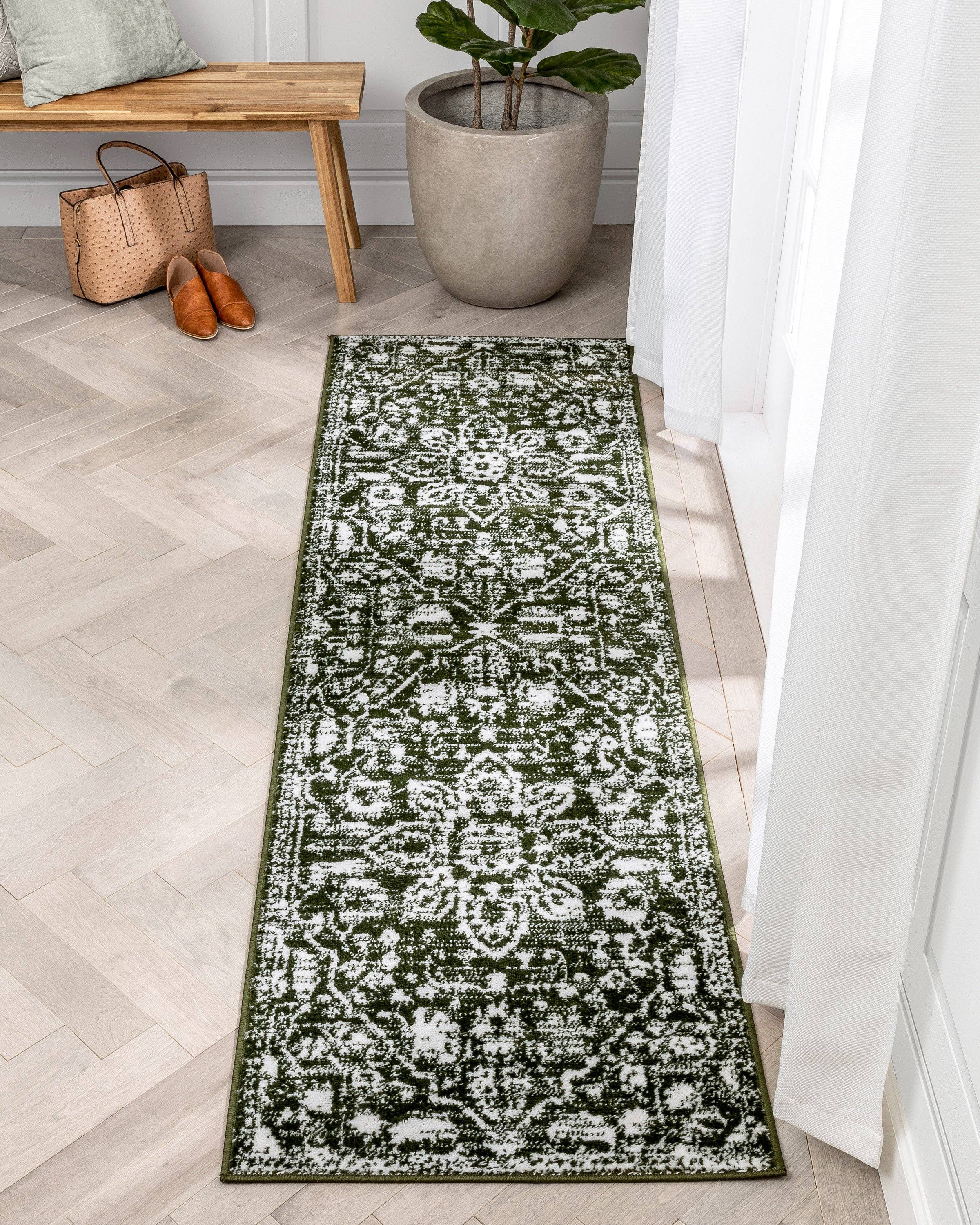 Well Woven - Venta al por mayor Alfombra pequeña - Alfombra suave Disa Vintage Medallion Green de Chill Rugs10