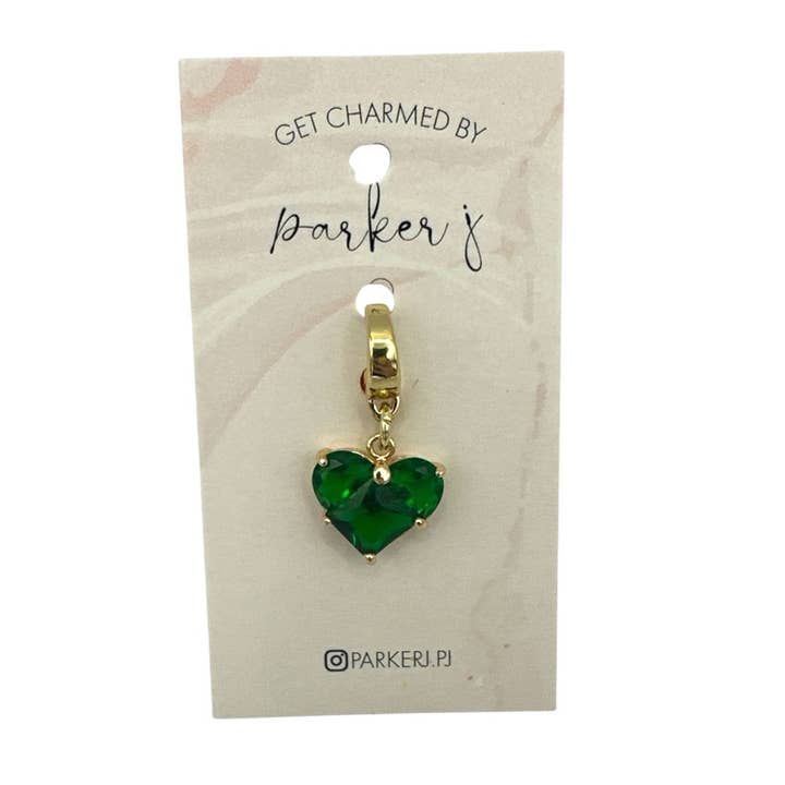 Smaragd CZ Hart Bedel voor wholesale door Parker J Jewelry & Charm Bar