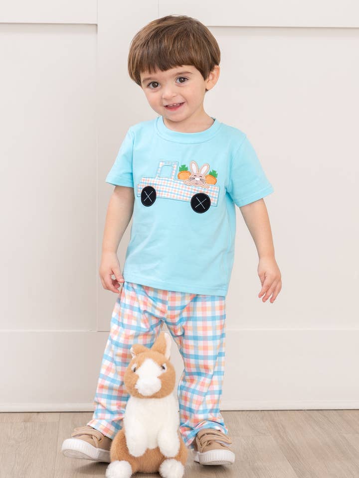 Bunny’s Carrot Delivery Embroidered Outfit for wholesale by Marie Nicole Clothing