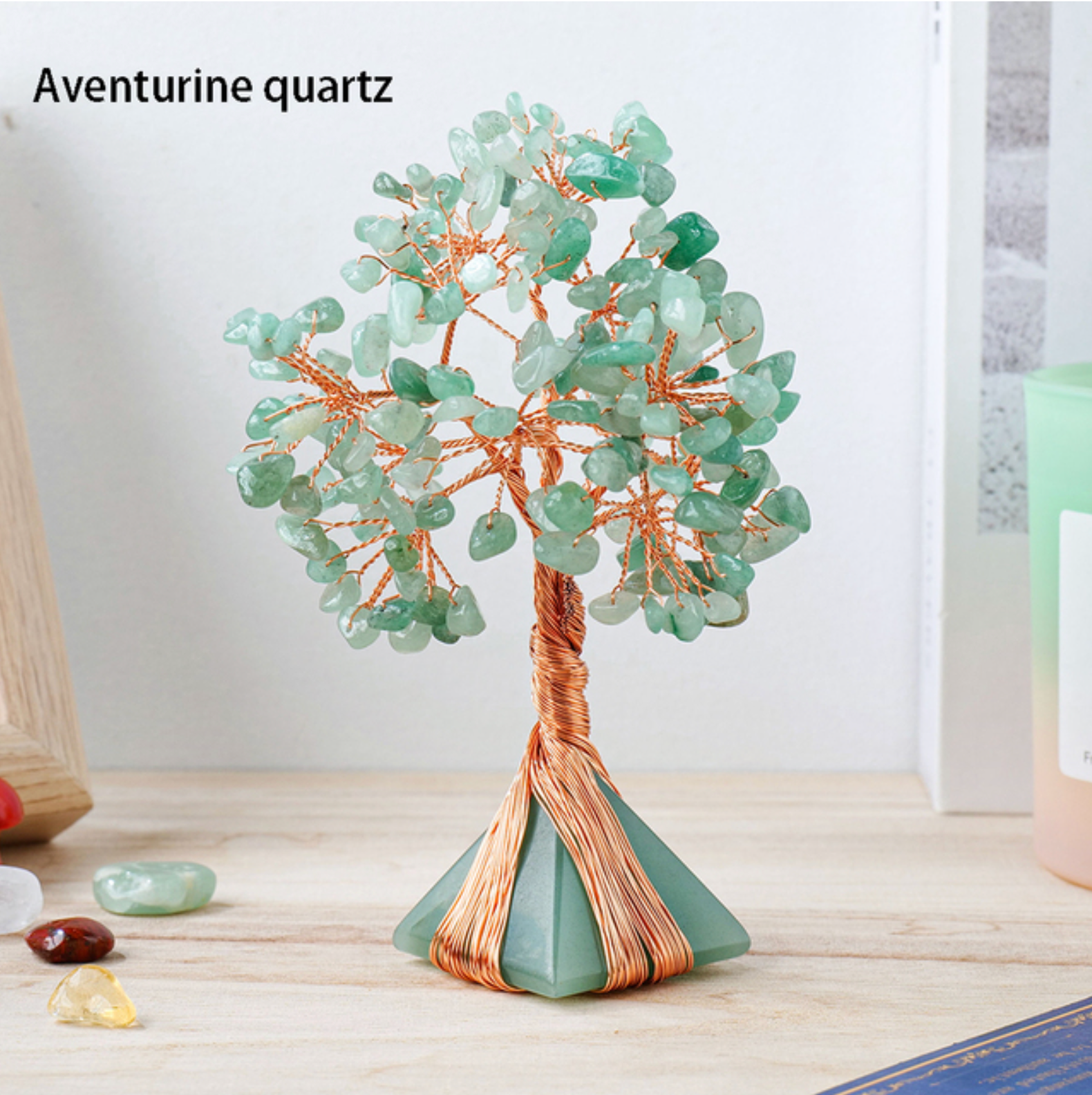 Crystolver (We Cover All Import Fees) - Vente Décorations de table - Sculpture Arbre de Vie sur base pyramide en cristal3