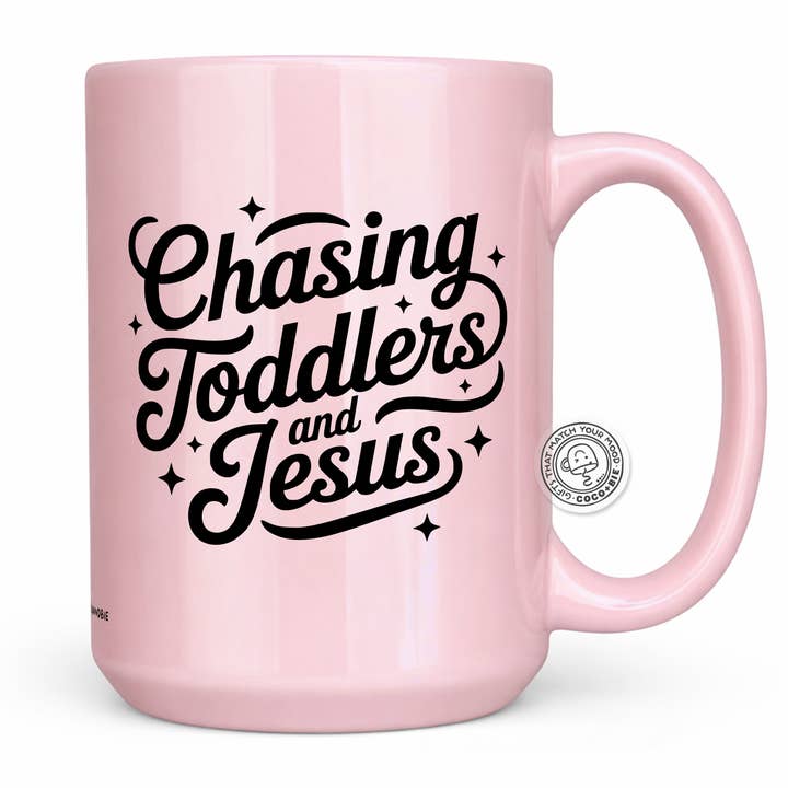 Chasing Toddlers And Jesus Mug - Mom Life, Religious Mom Mug for wholesale by coco+bie designs