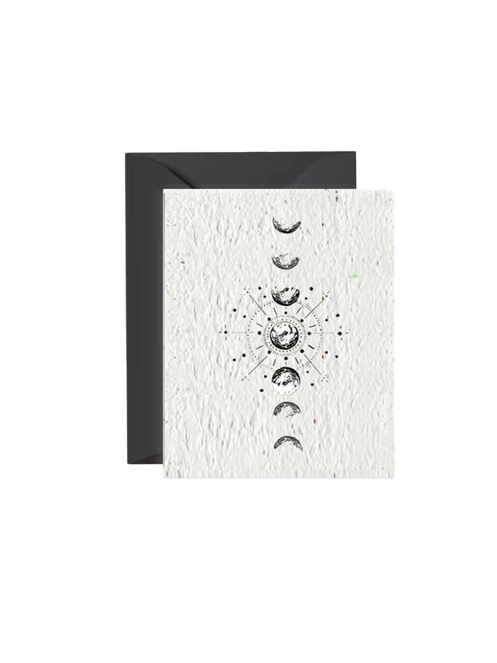 Moon Phase Wildflower Greeting Card for wholesale by Artsy Em