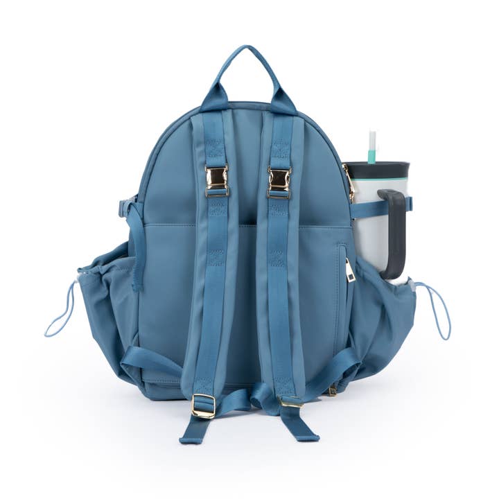 Amanda Backpack — Dusty Blue for wholesale by Glass Ladder & Co.