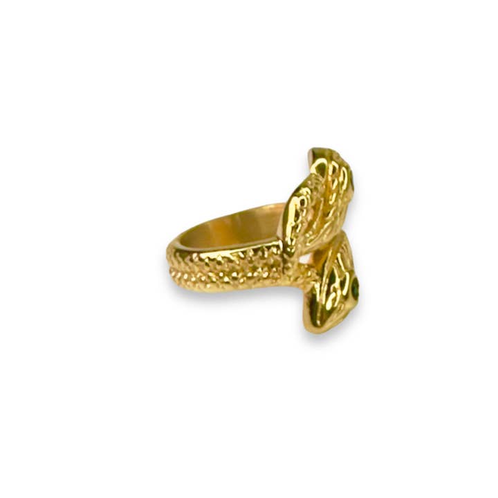 Twin Snake Ring for wholesale by Jagged Halo Jewelry