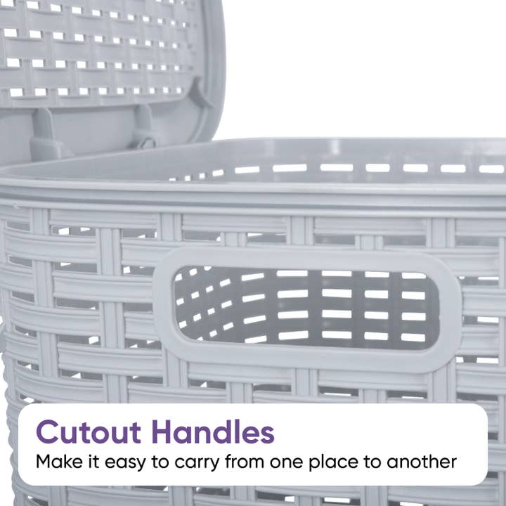 Superio Brand - Wholesale Laundry Hamper - Wicker Design Laundry Hamper, 60 Liter Tall Laundry Hamper12