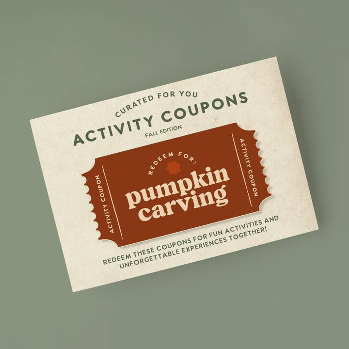 Fall Bucket List Coupons – Autumn Activity Card for wholesale by Curated for You Gifts