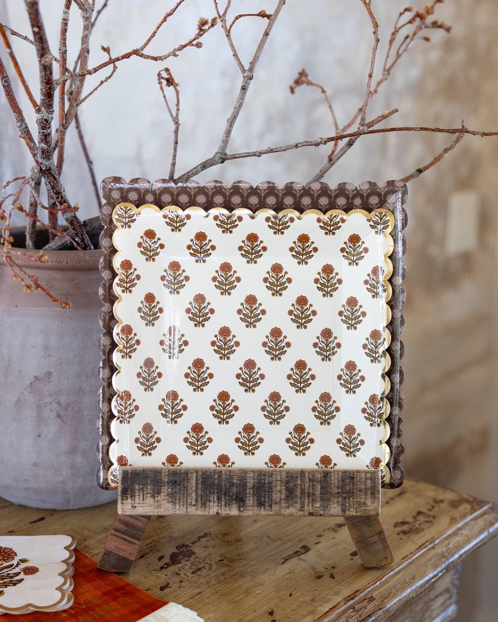 My Mind’s Eye – wholesale Disposable plate – GVT1241 - Give Thanks Dark Floral 10" Paper Plate3