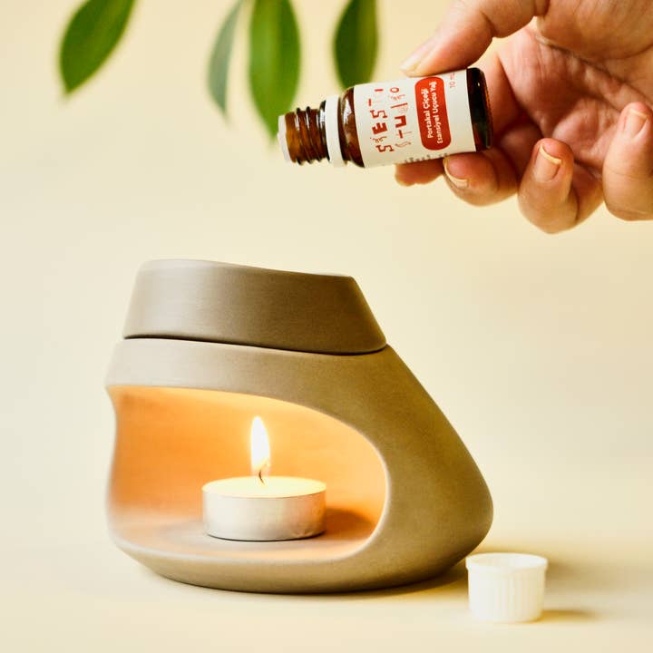 Queimador de Óleo Essencial Cinza por atacado de Siesta Studio