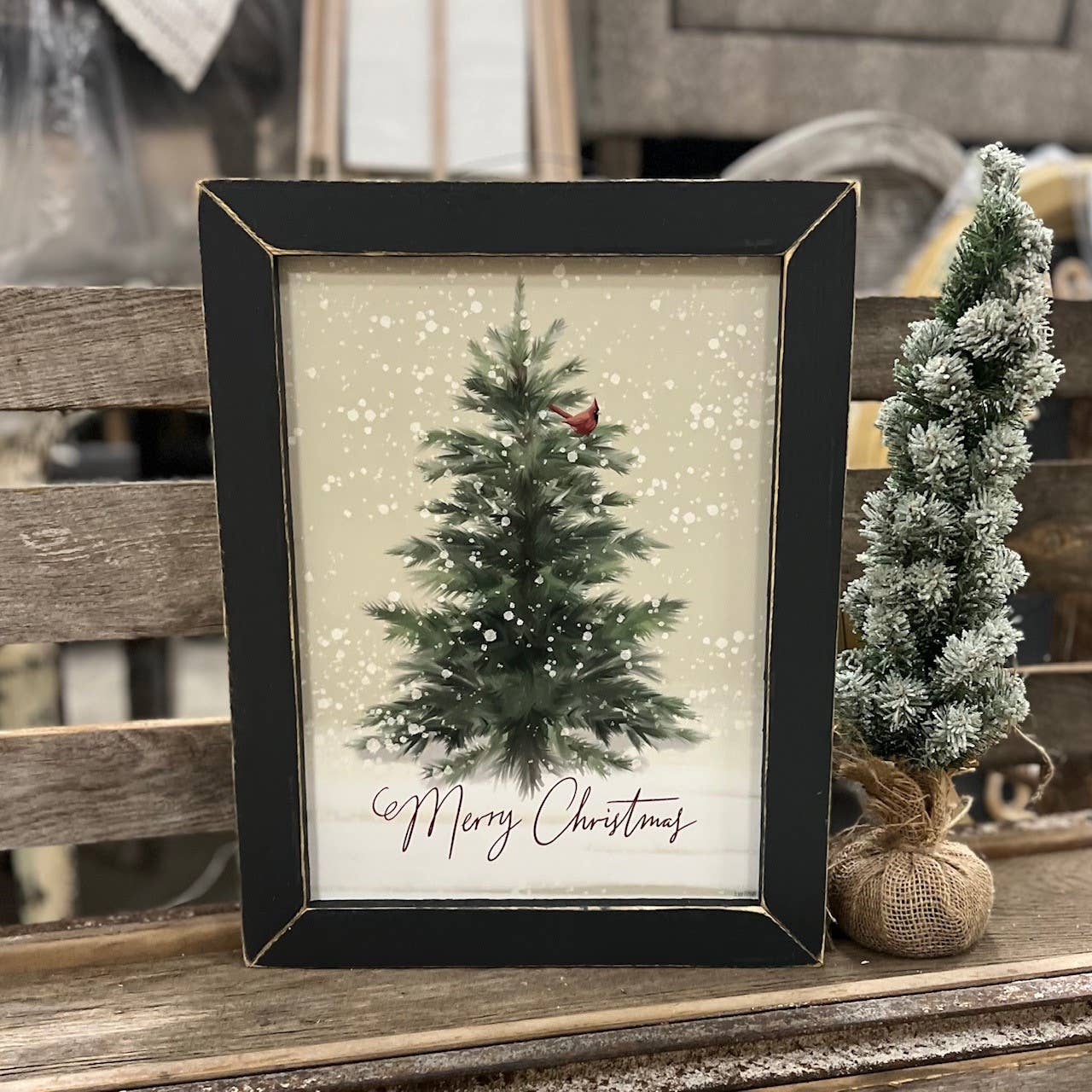 JanMichaels Art & Home – Großhandel Weihnachtliche Wandkunst – FEN709 Woodland Frohe Weihnachten0