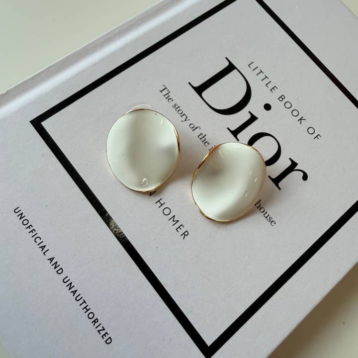 Disco White Earrings for wholesale by E ACCESORIES JEWERLY