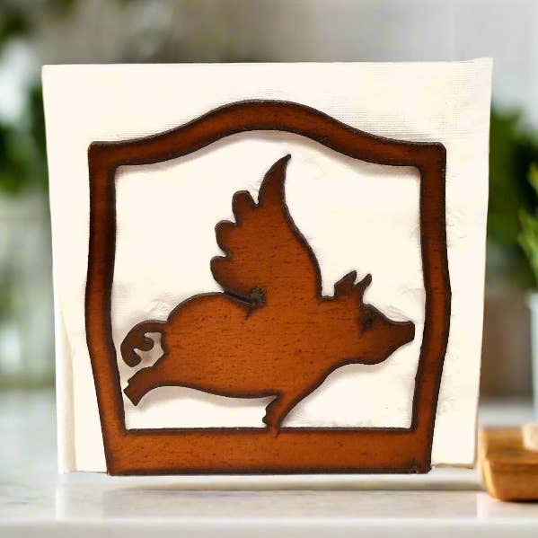 Universal Ironworks USA - Wholesale Napkin Holder - Flying Pig Whimsical Napkin Holder0