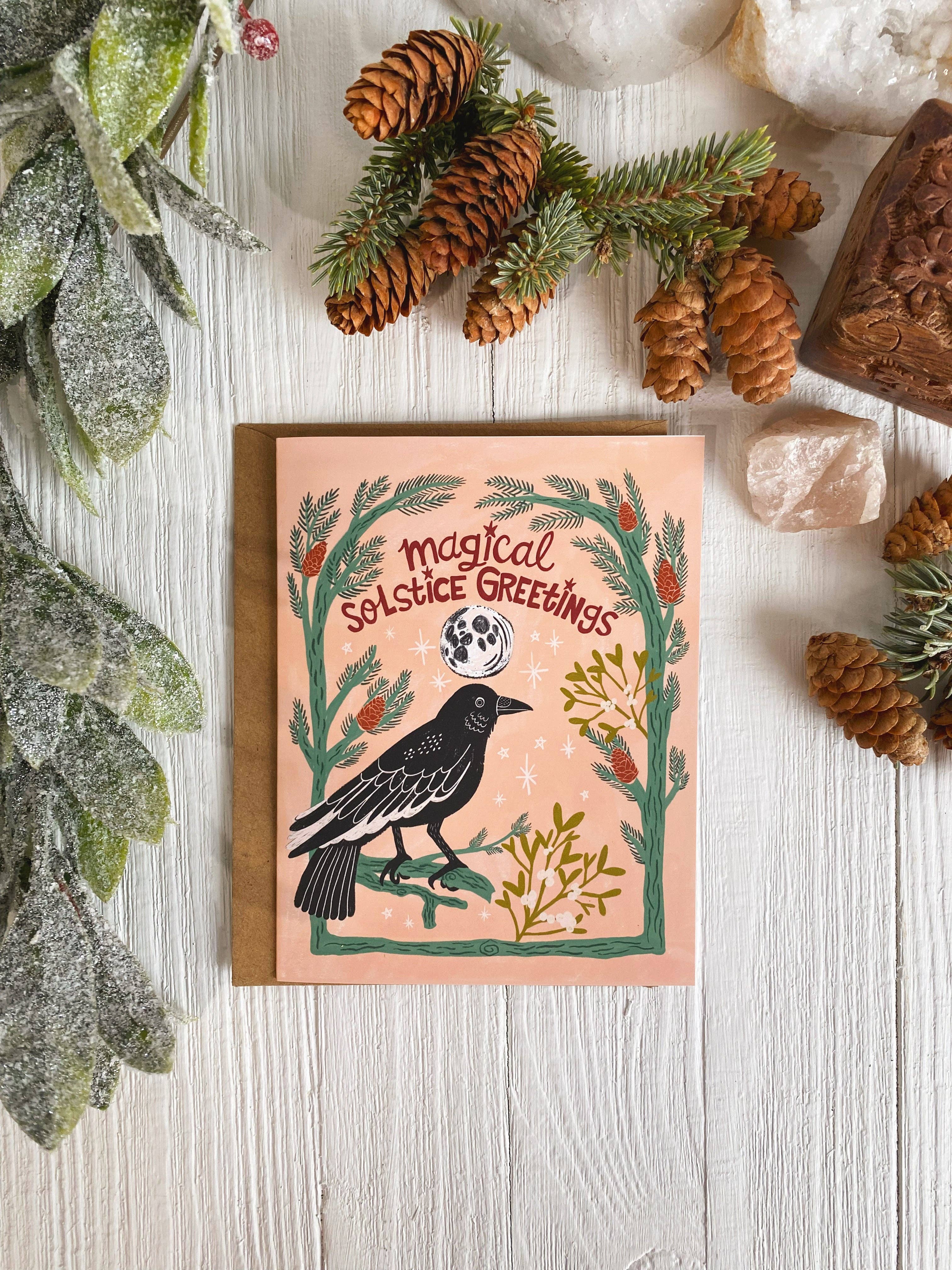 Dream Folk Studio - Wholesale Season's Greetings Card - Magical Winter Solstice Greetings | Holiday Notecards1