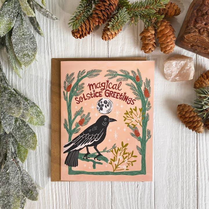 Dream Folk Studio - Wholesale Season's Greetings Card - Magical Winter Solstice Greetings | Holiday Notecards1