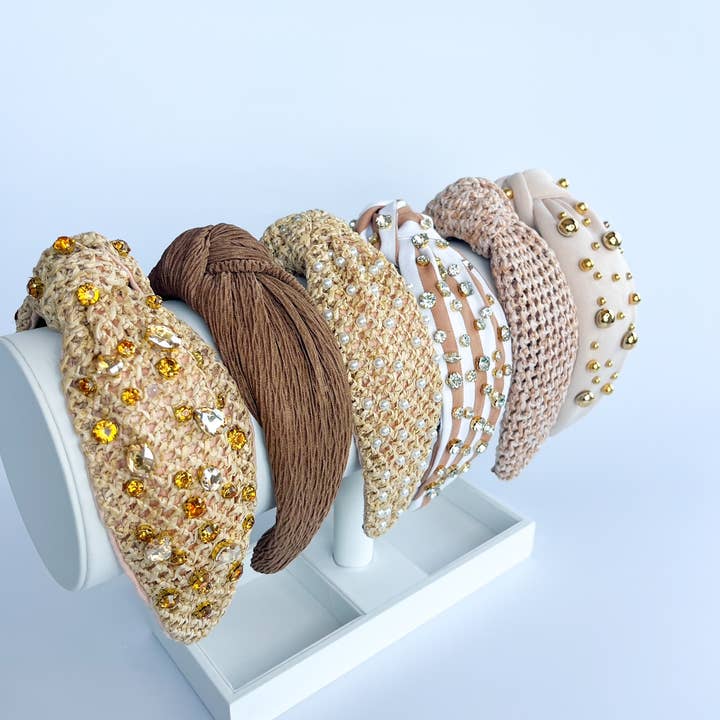 Brittyland - Wholesale Fashion Headband - Women's - Beige Headbands Spring Headband Summer Headband