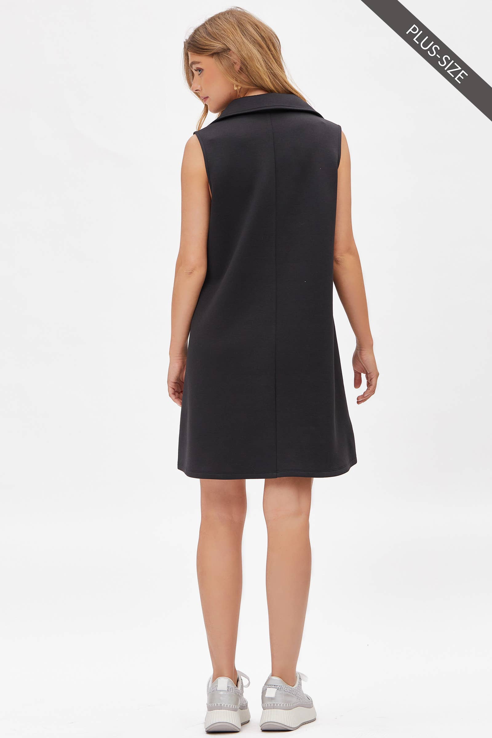 Dear Scarlett - Wholesale Dress - Women's - PLUS SIZE Collared Scuba Modal A-Line Dress TRV-CRUISEP24