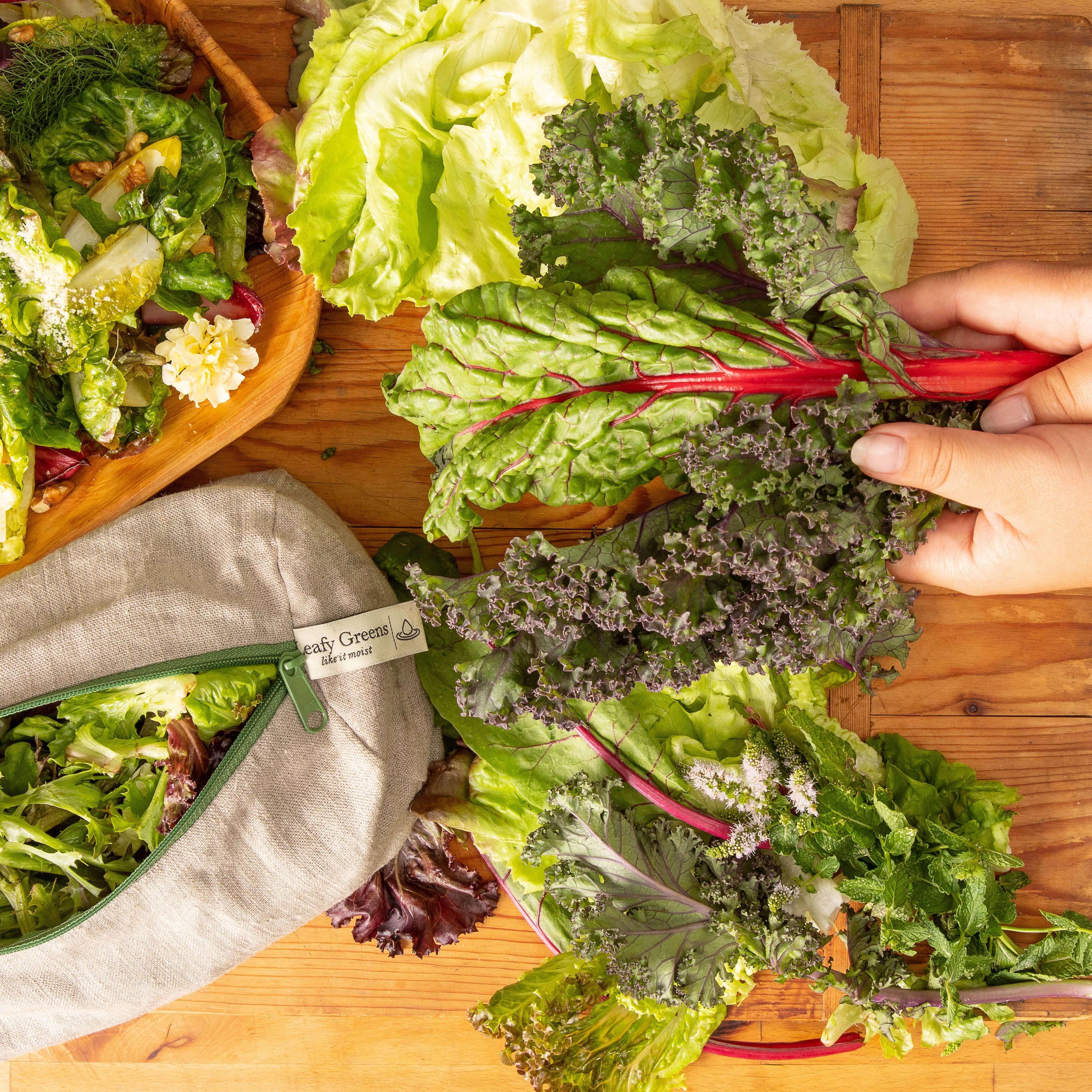 Ambrosia Bag - Wholesale Food Storage Wrap/Bag - Reusable Linen Bag for Leafy Greens | Spring Kitchen6