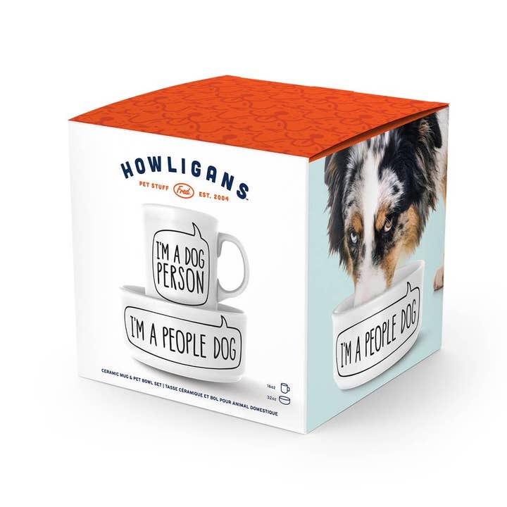 Fred & Friends - Wholesale Pet Bowl - Cat/Dog - Howligans - Mug + Dog Bowl - Dog Person