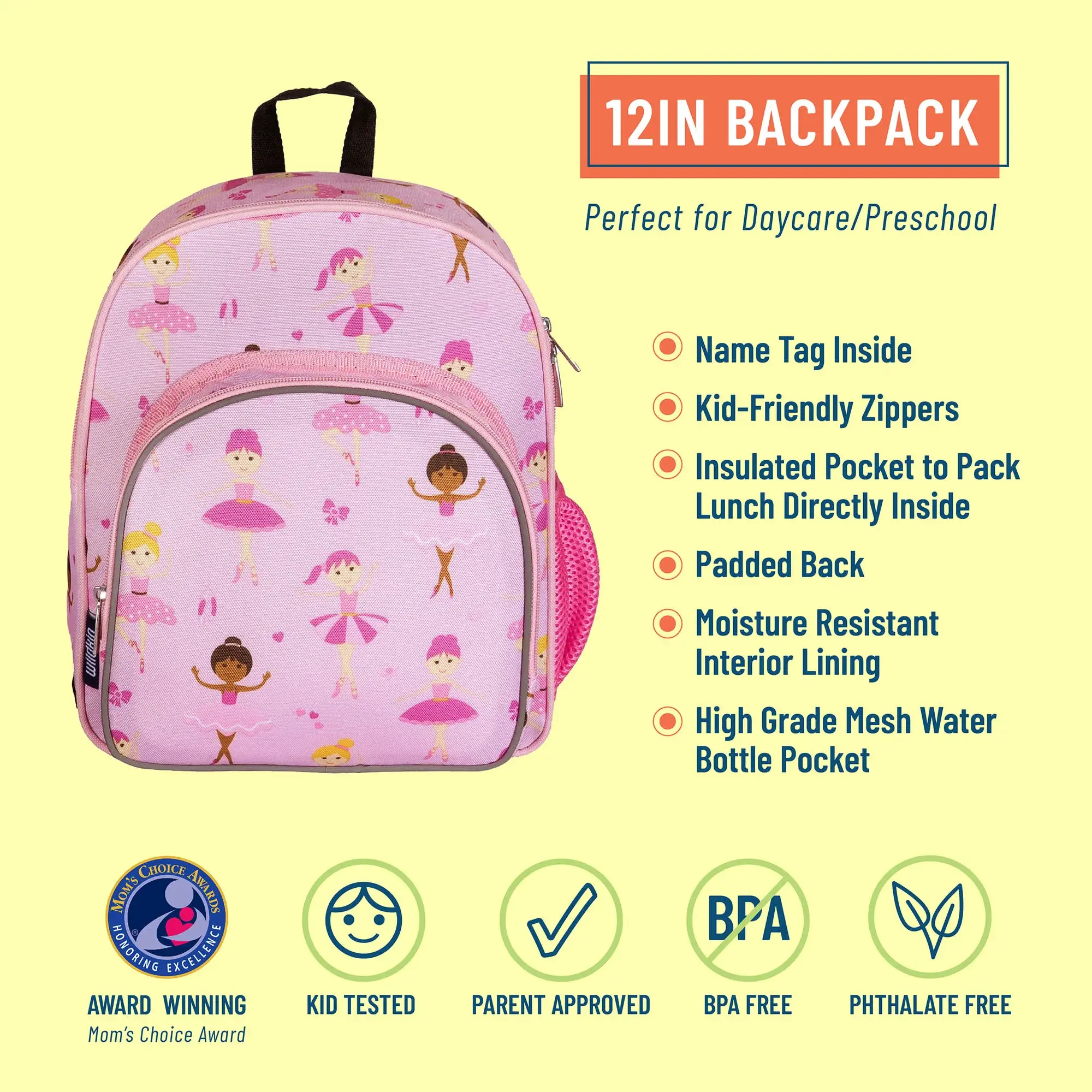 Wildkin - Wholesale Backpack - Kids - Ballerina Pack and Snack Backpack - 12 Inch6