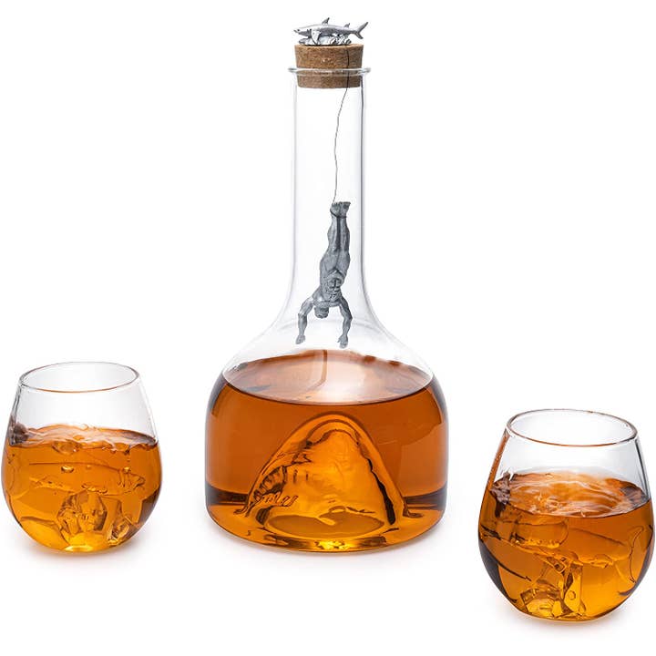 The Wine Savant / Khen Glassware - Wholesale Decanter - Shark Whiskey Decanter Set by The Wine Savant - 1000ml Shark3