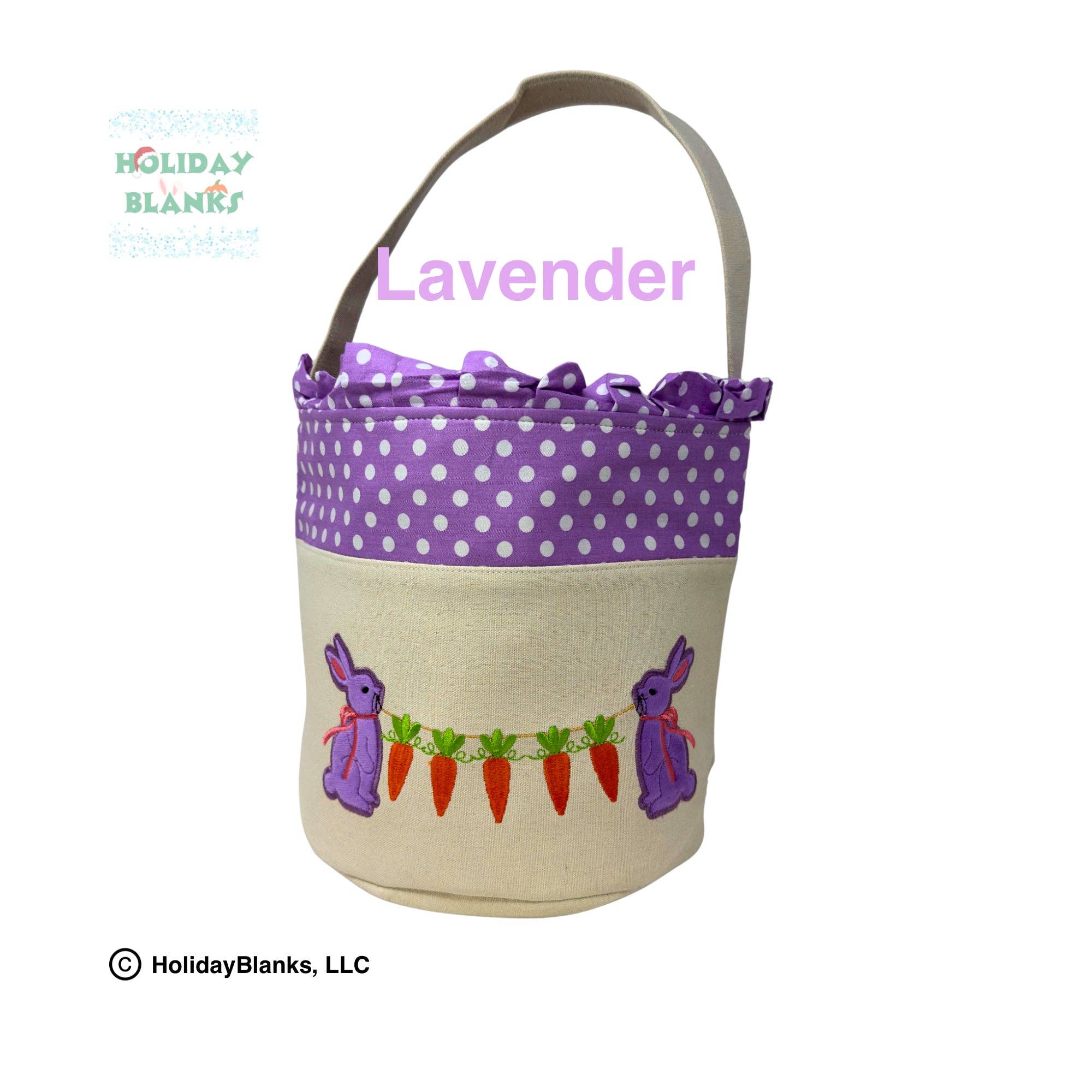 Holiday Blanks - Wholesale Basket - Kids & Baby - Easter Bunny and Carrot Applique Basket Embroidery Blank1