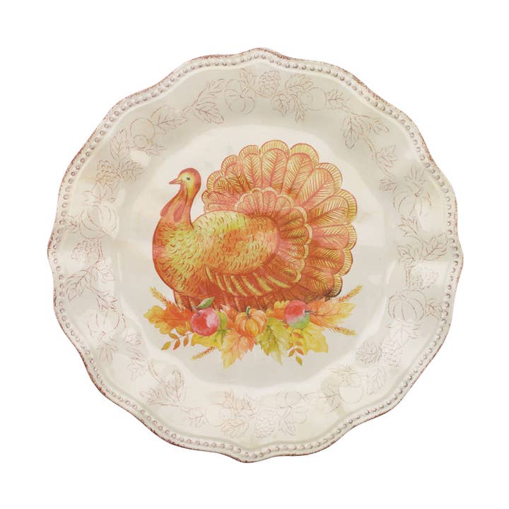 Supreme Housewares - Vente Assiette - Assiette en mélamine Glitter Turkey de 8 1/2 po0