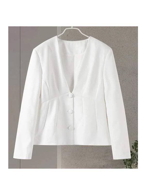 Queen Fashion - Wholesale Top & Skirt Set - Women's - fashion suit set, elegant white blazer outfit7