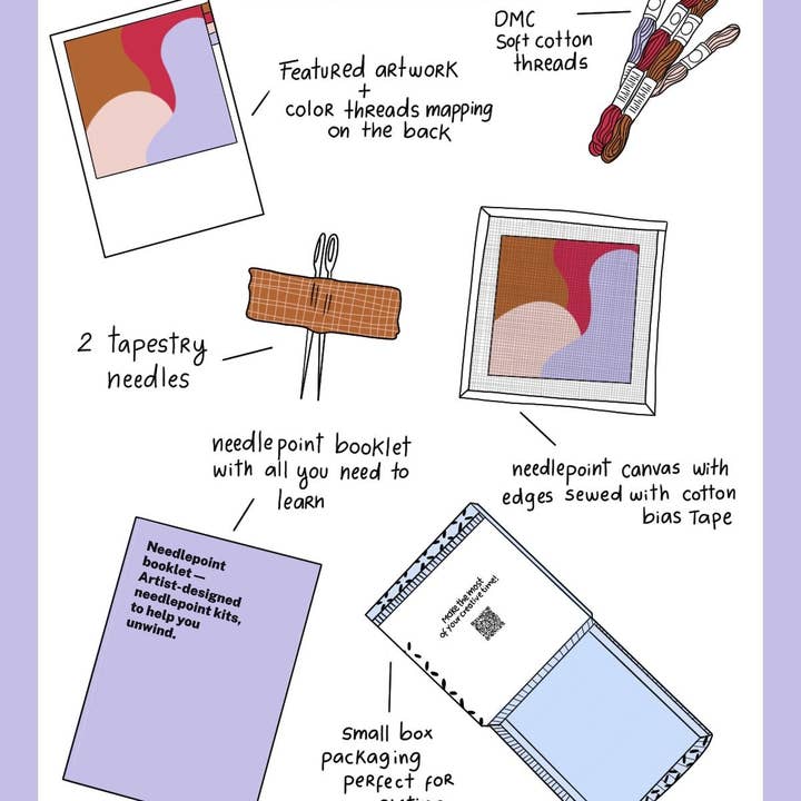 Unwind Studio - Wholesale DIY Craft Kit - Strawberries Sunglasses Case Needlepoint Kit5