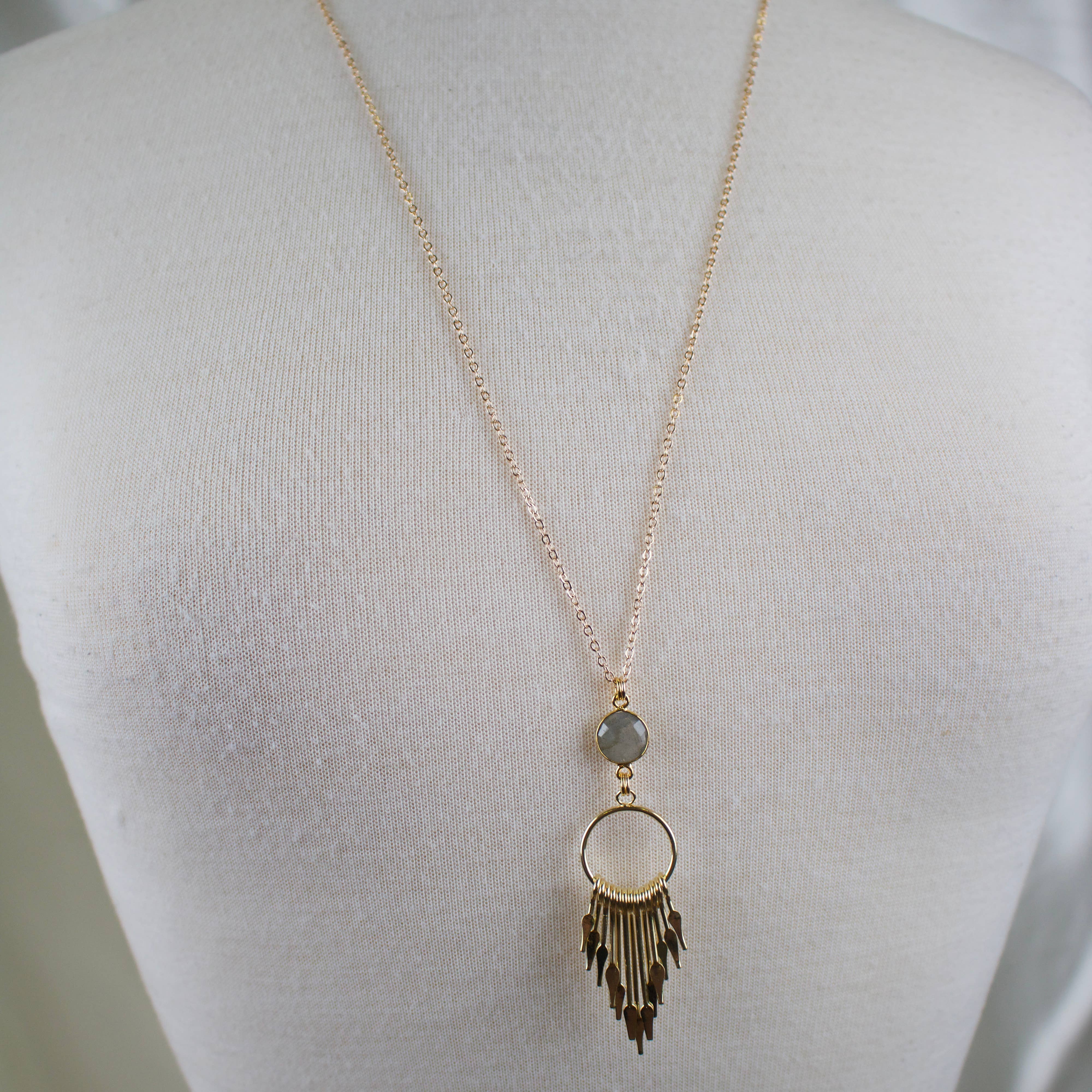 TISH jewelry - Wholesale Pendant/Charm Necklace - Grace // Labradorite Spike Necklace4