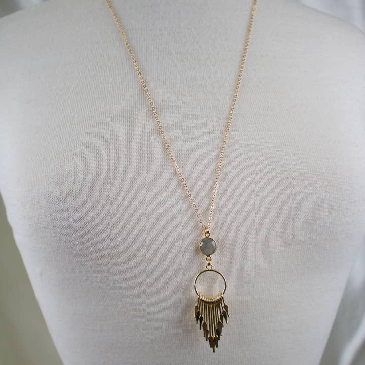 TISH jewelry - Wholesale Pendant/Charm Necklace - Grace // Labradorite Spike Necklace4