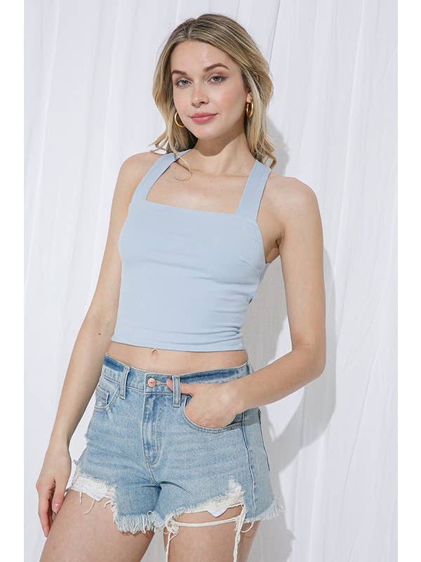 ILLA ILLA - Wholesale Knit Top - Women's - Ribbed Cut Out Back Top3