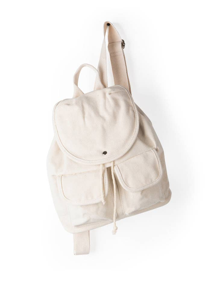 Enkel ryggsäck i canvas med stor kapacitet och dragsko DP25E928 för wholesale av Dipped Shop