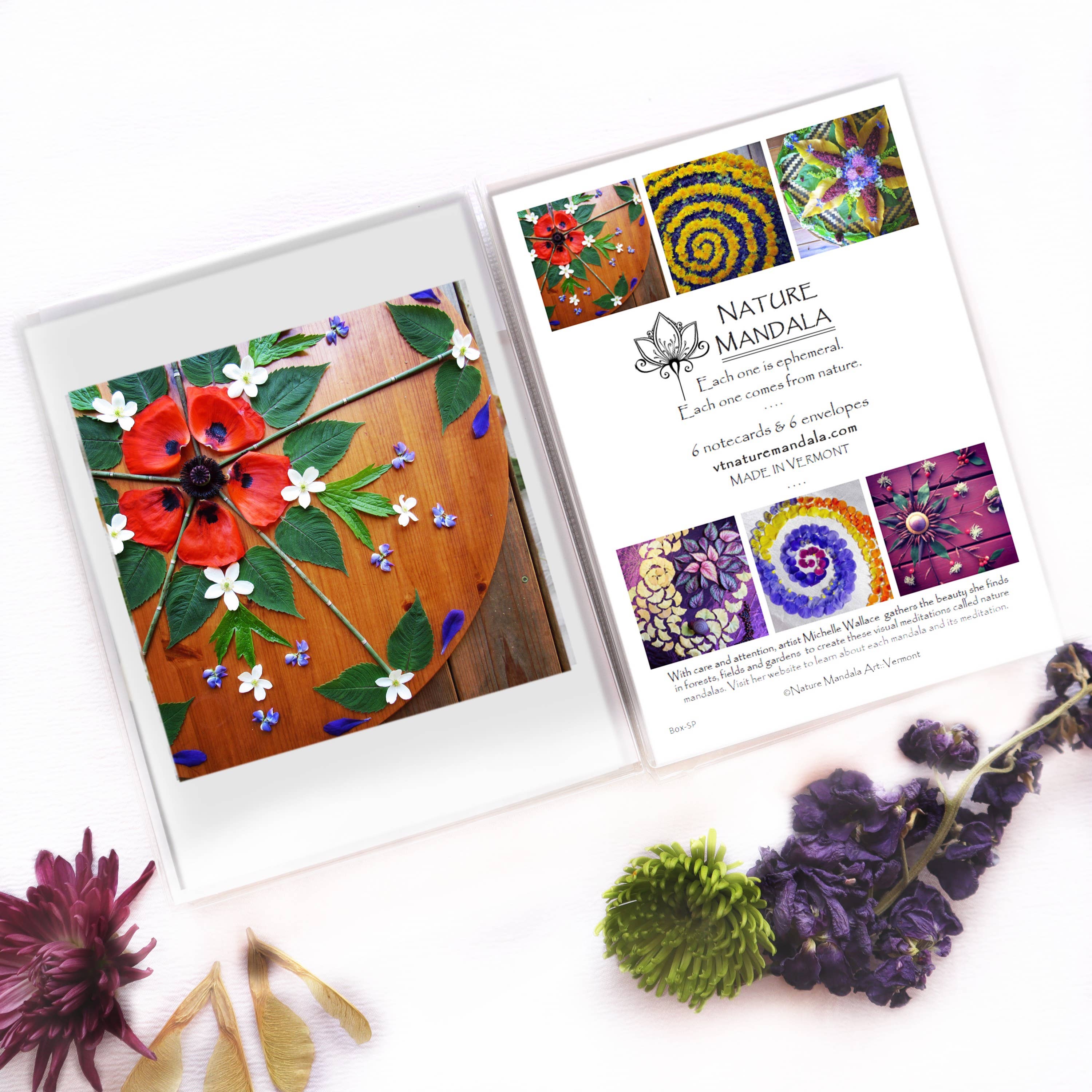 Nature Mandala Art - Wholesale Stationery/Notecard Set - Nature / Flower Mandala Boxed Cards  ::  8 Options2