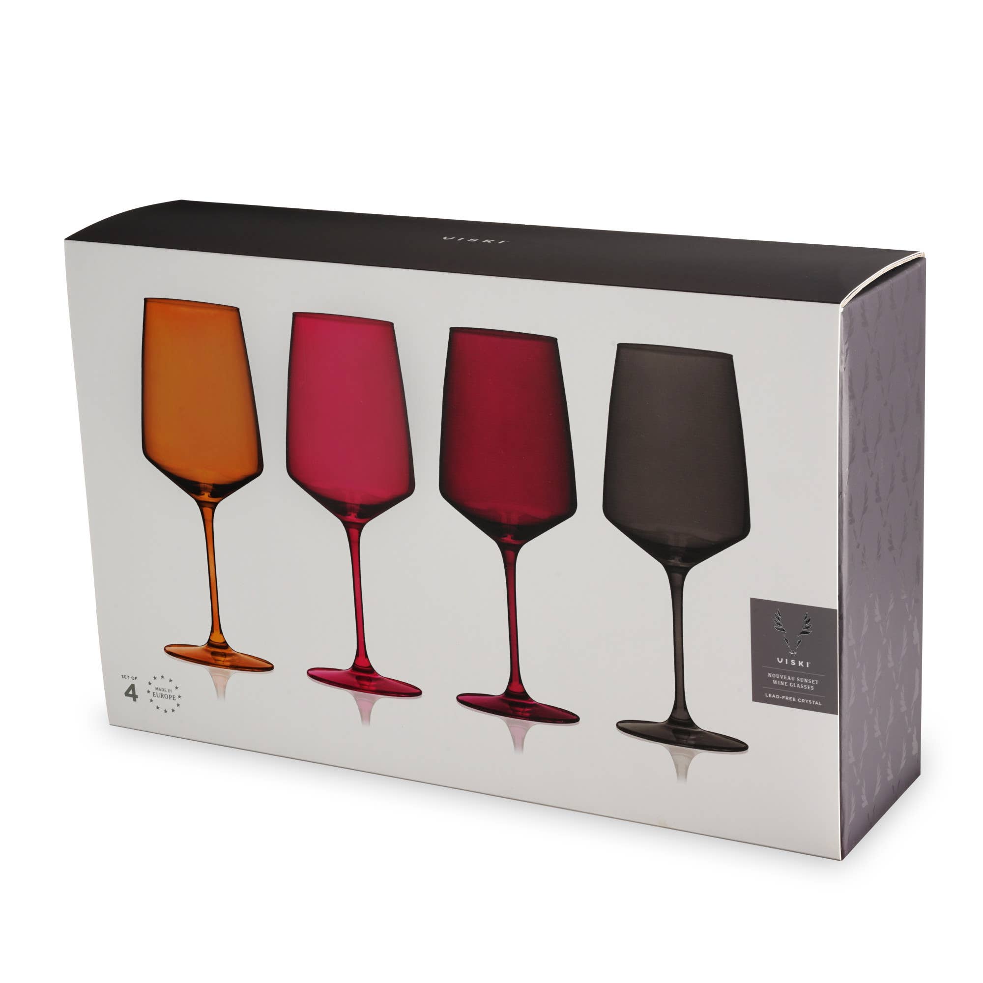 Viski - Wholesale Wine Glass - Reserve Nouveau Crystal Wine Glasses in Sun Set of 41