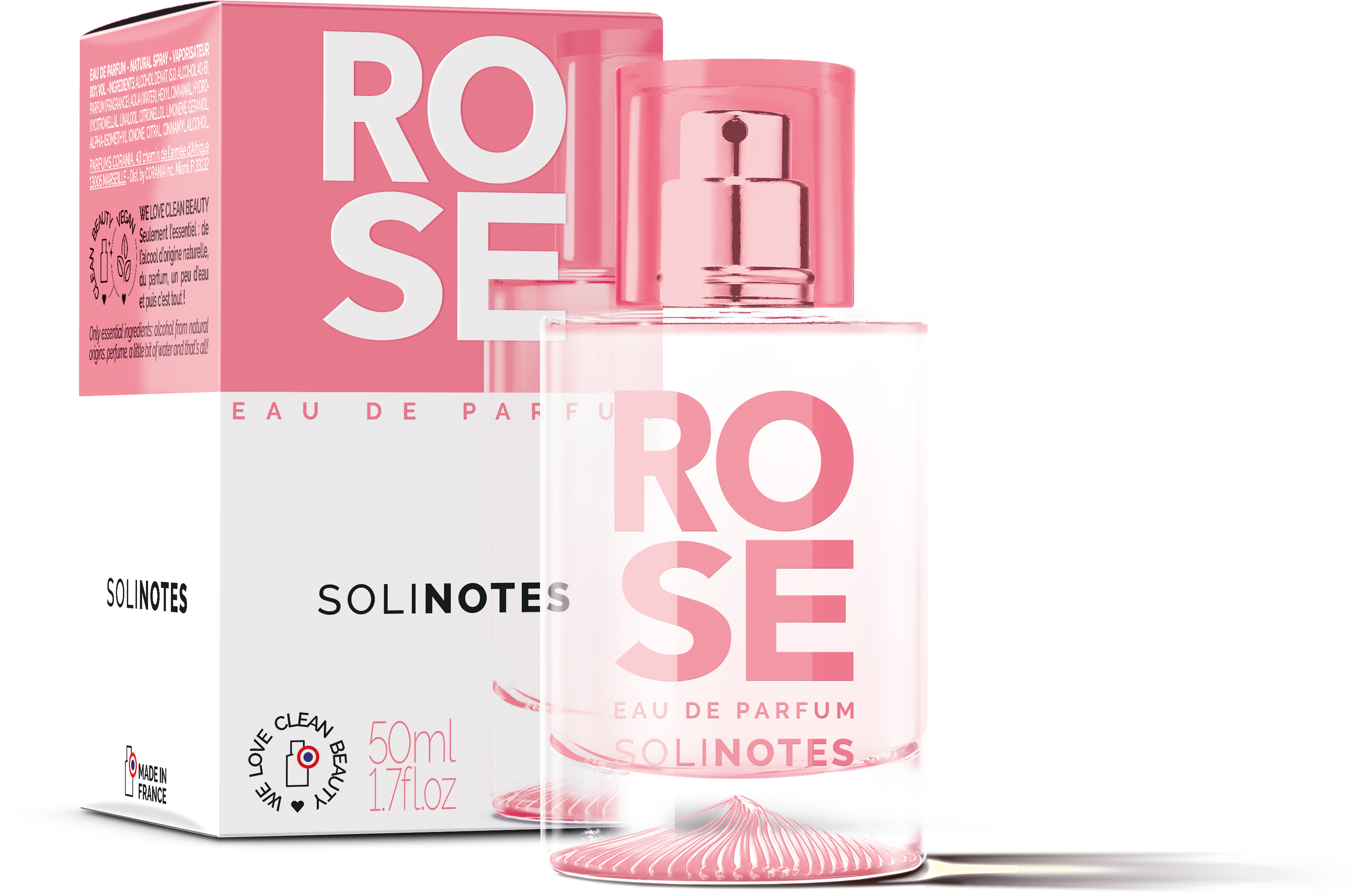 Solinotes (US Stores) - Distributed by Scents of Europe - Wholesale Perfume/Eau de Toilette - Rose Perfume 1.7 oz - CLEAN BEAUTY11